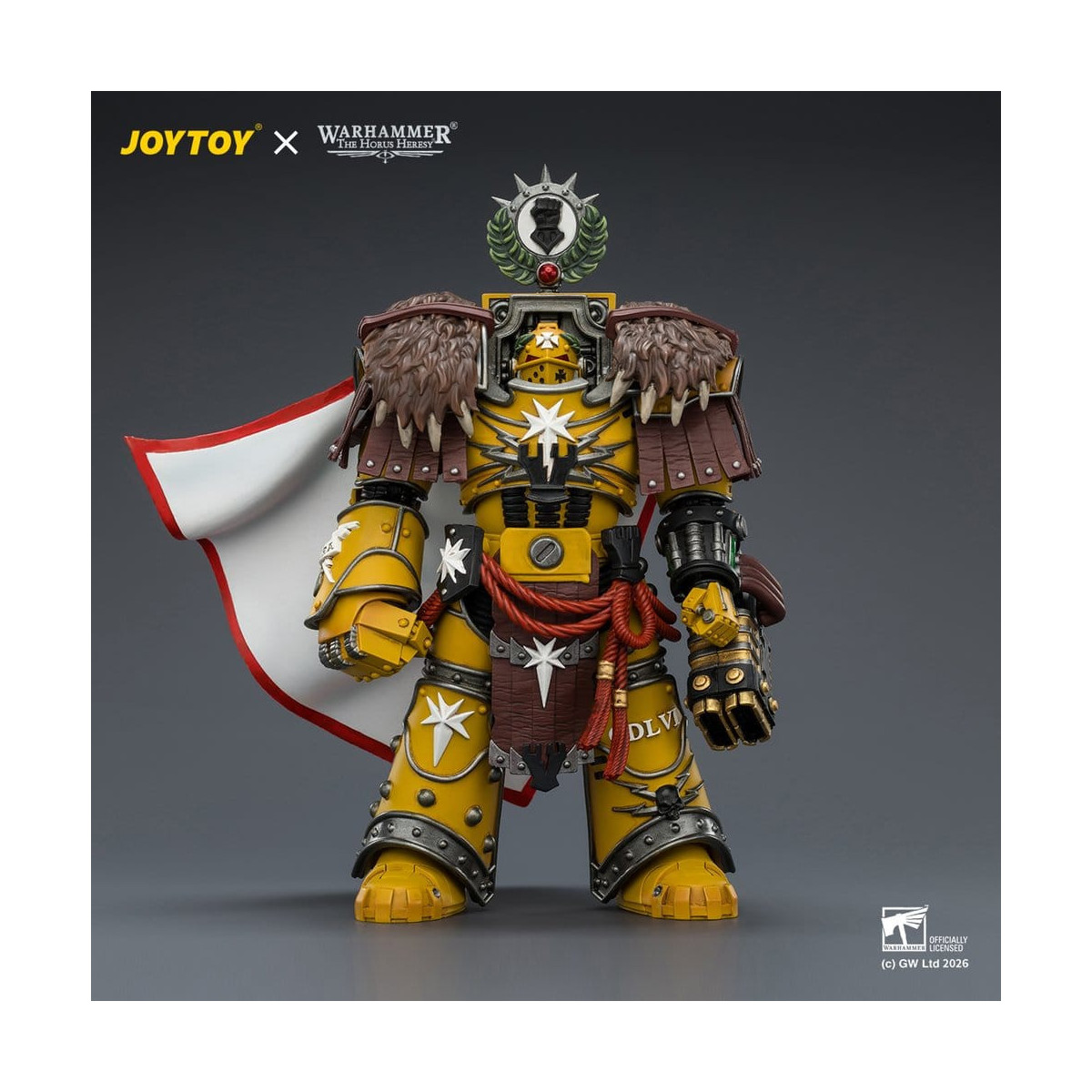Joytoy - Warhammer - Imperial Fists - Lord Castellano Evander Garrius, Il Tiranno di Cthonia con il Subiugator e l'Incineratus