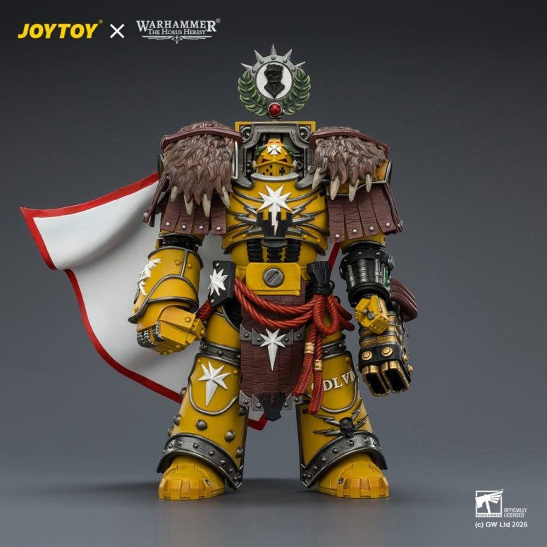 Joytoy - Warhammer - Imperial Fists - Lord Castellano Evander Garrius, Il Tiranno di Cthonia con il Subiugator e l'Incineratus