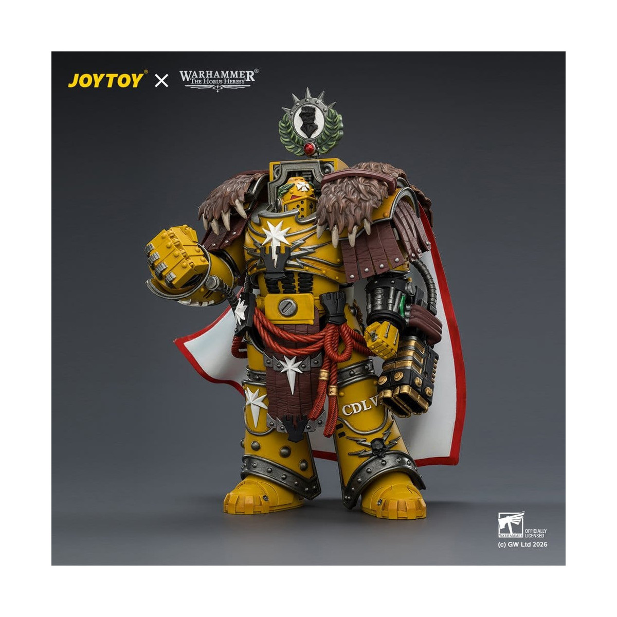 Joytoy - Warhammer - Imperial Fists - Lord Castellano Evander Garrius, Il Tiranno di Cthonia con il Subiugator e l'Incineratus