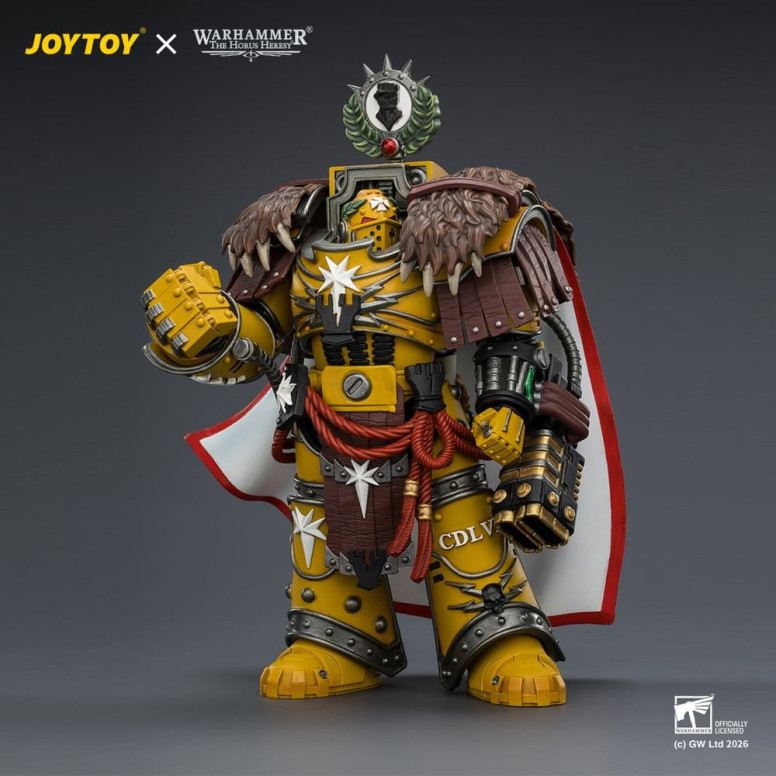 Joytoy - Warhammer - Imperial Fists - Lord Castellano Evander Garrius, Il Tiranno di Cthonia con il Subiugator e l'Incineratus