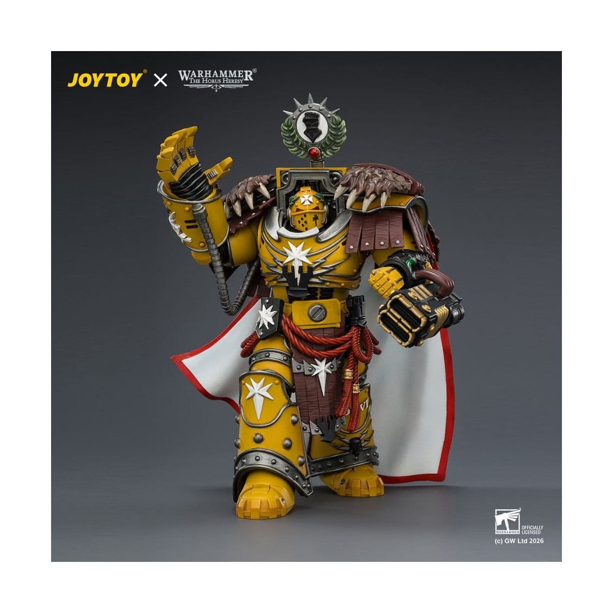 Joytoy - Warhammer - Imperial Fists - Lord Castellano Evander Garrius, Il Tiranno di Cthonia con il Subiugator e l'Incineratus