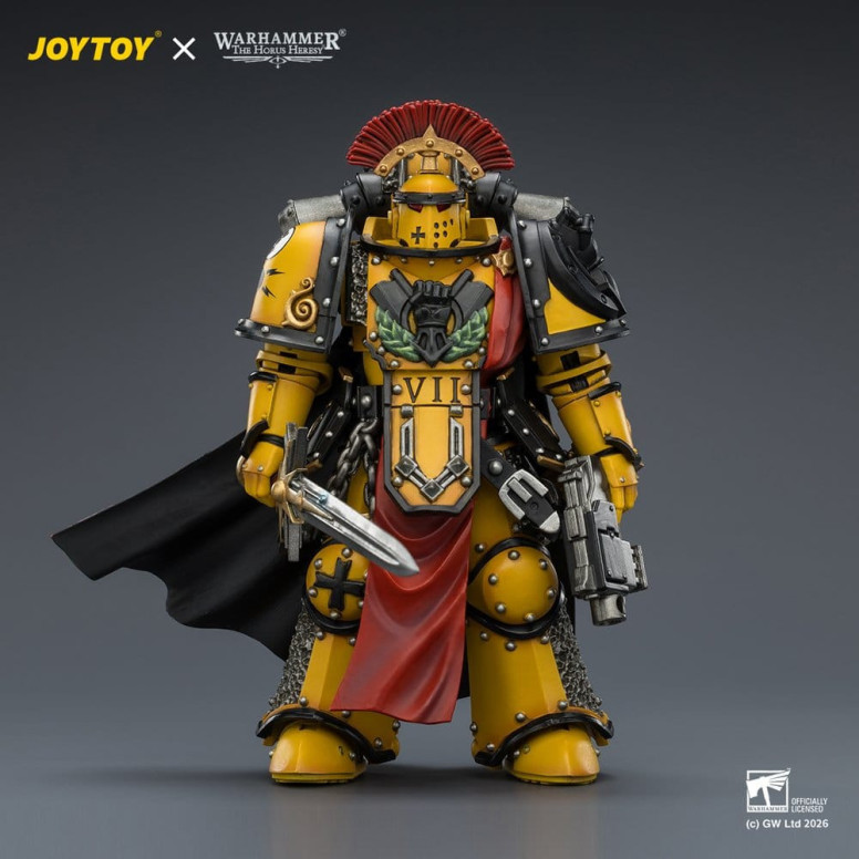 Joytoy - Warhammer - Imperial Fists - Pretore della Legione in armatura Mk III con spada elettrica e pistola a proiettile - L'Er