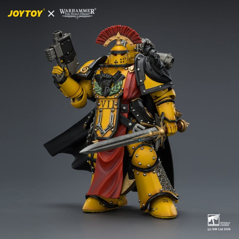 Joytoy - Warhammer - Imperial Fists - Pretore della Legione in armatura Mk III con spada elettrica e pistola a proiettile - L'Er