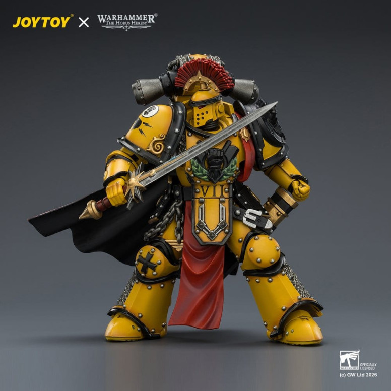 Joytoy - Warhammer - Imperial Fists - Pretore della Legione in armatura Mk III con spada elettrica e pistola a proiettile - L'Er