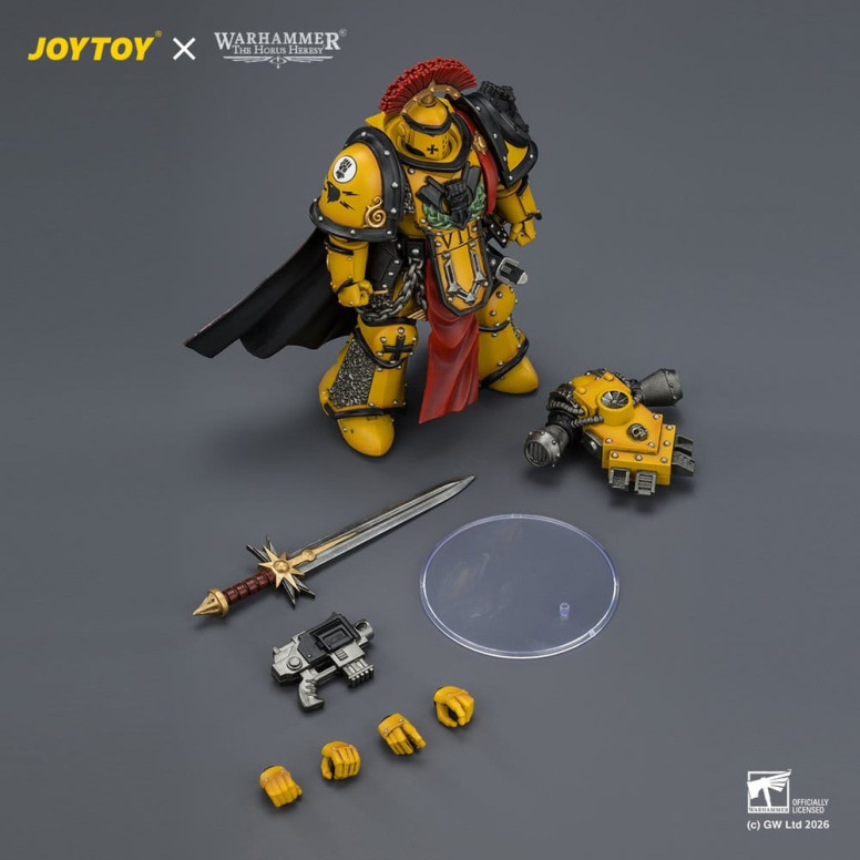 Joytoy - Warhammer - Imperial Fists - Pretore della Legione in armatura Mk III con spada elettrica e pistola a proiettile - L'Er