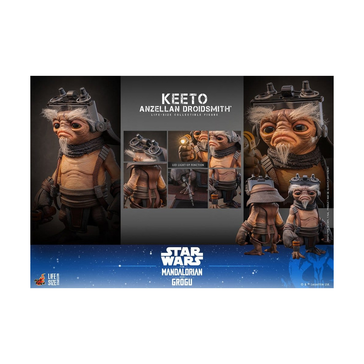 Hot toys Star Wars - Keeto (Droidsmith Anzellan) Serie di capolavori a grandezza naturale - Star Wars: The Mandalorian & Grogu