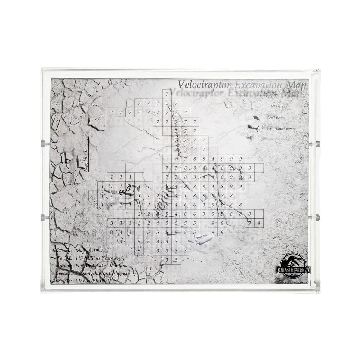 ECC Creature da collezione d'élite - Jurassic Park 3 Mappa di scavo del Velociraptor
