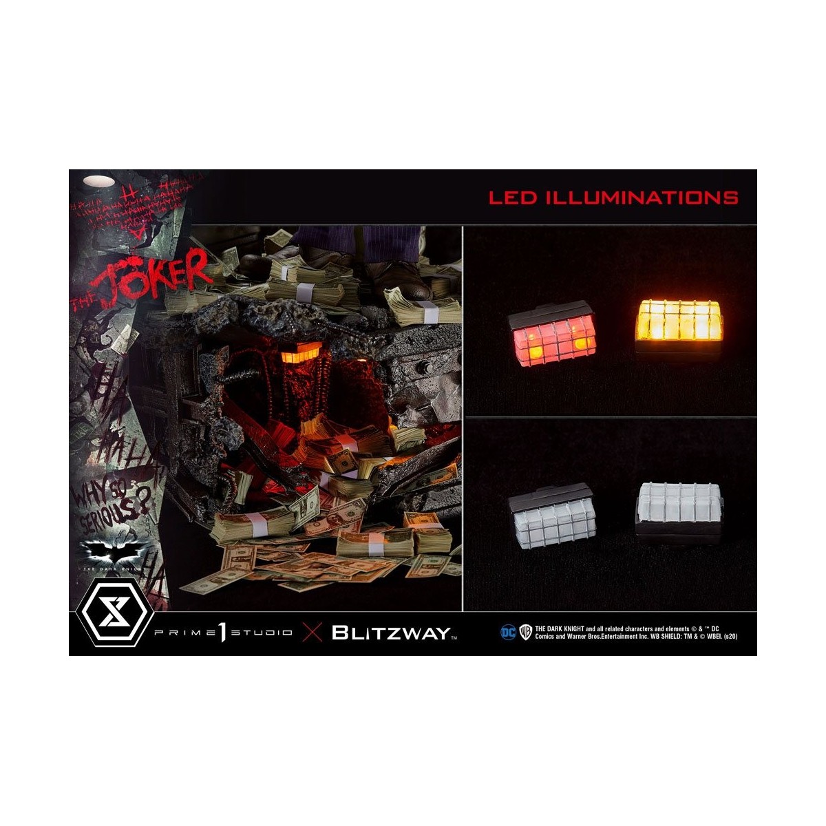 Prime 1 Studio - Il Joker - Il Cavaliere Oscuro - Bonus Ver. 1/3