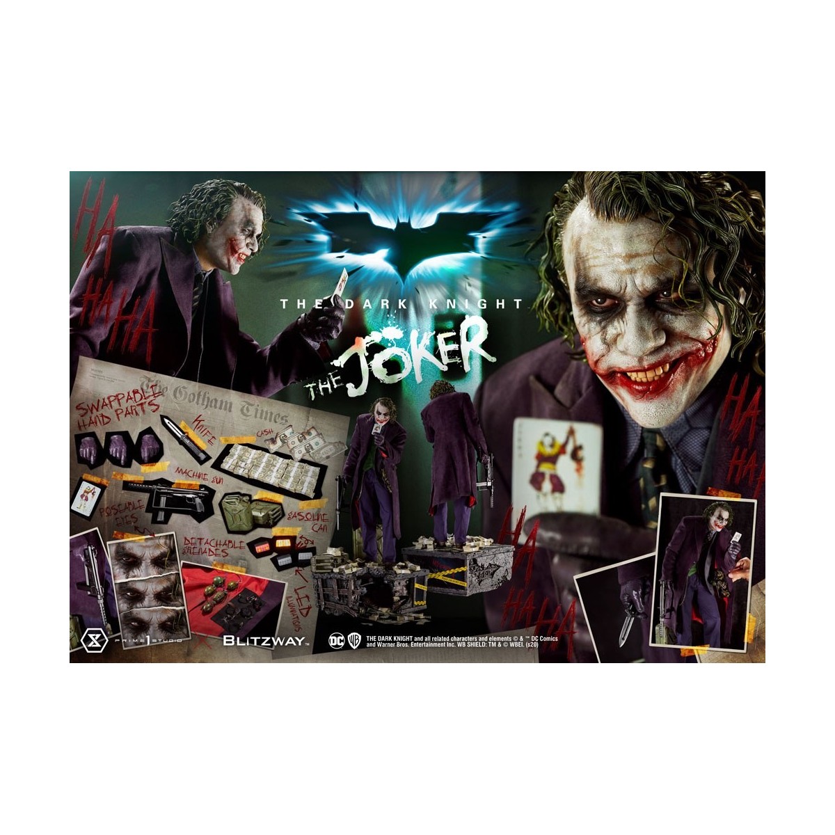 Prime 1 Studio - Il Joker - Il Cavaliere Oscuro - Bonus Ver. 1/3