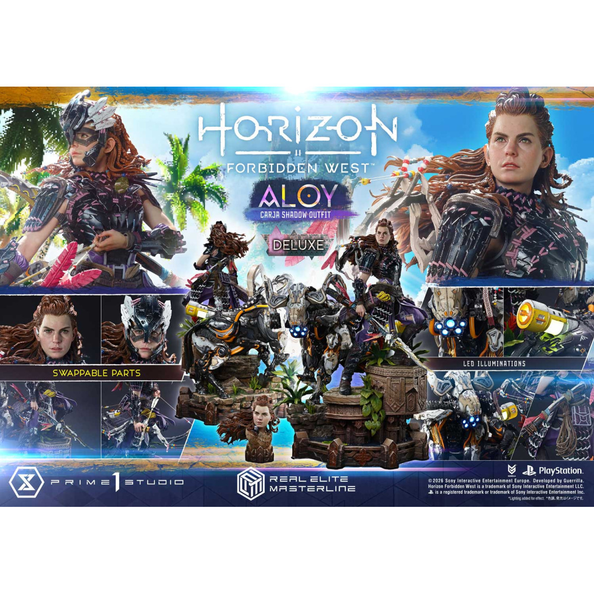 Prime 1 Studio - Aloy Carja Shadow Outfit DX Versione Bonus - Horizon Forbidden West Real Elite Masterline 1/3