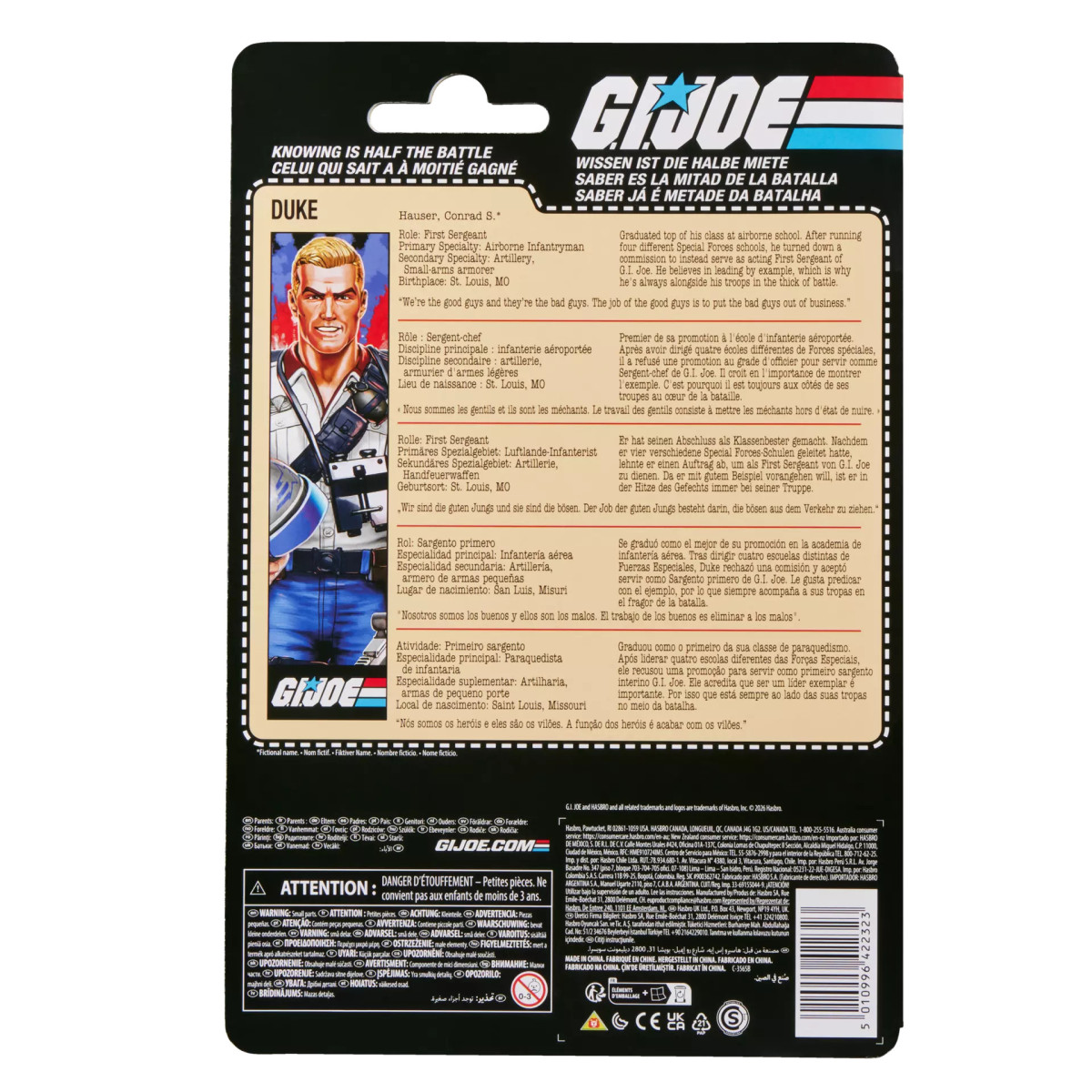 Hasbro G.I.JOE Serie Classified - USA Duke Retro in confezione originale
