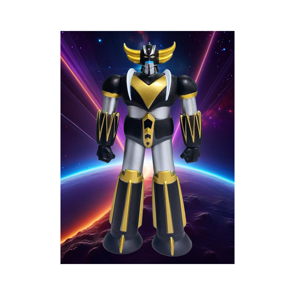 HL Pro - Goldrake (Grendizer) Mini Metal Fabbrica Black & Gold Figurina da collezione esclusiva - Ufo Robot Grendizer