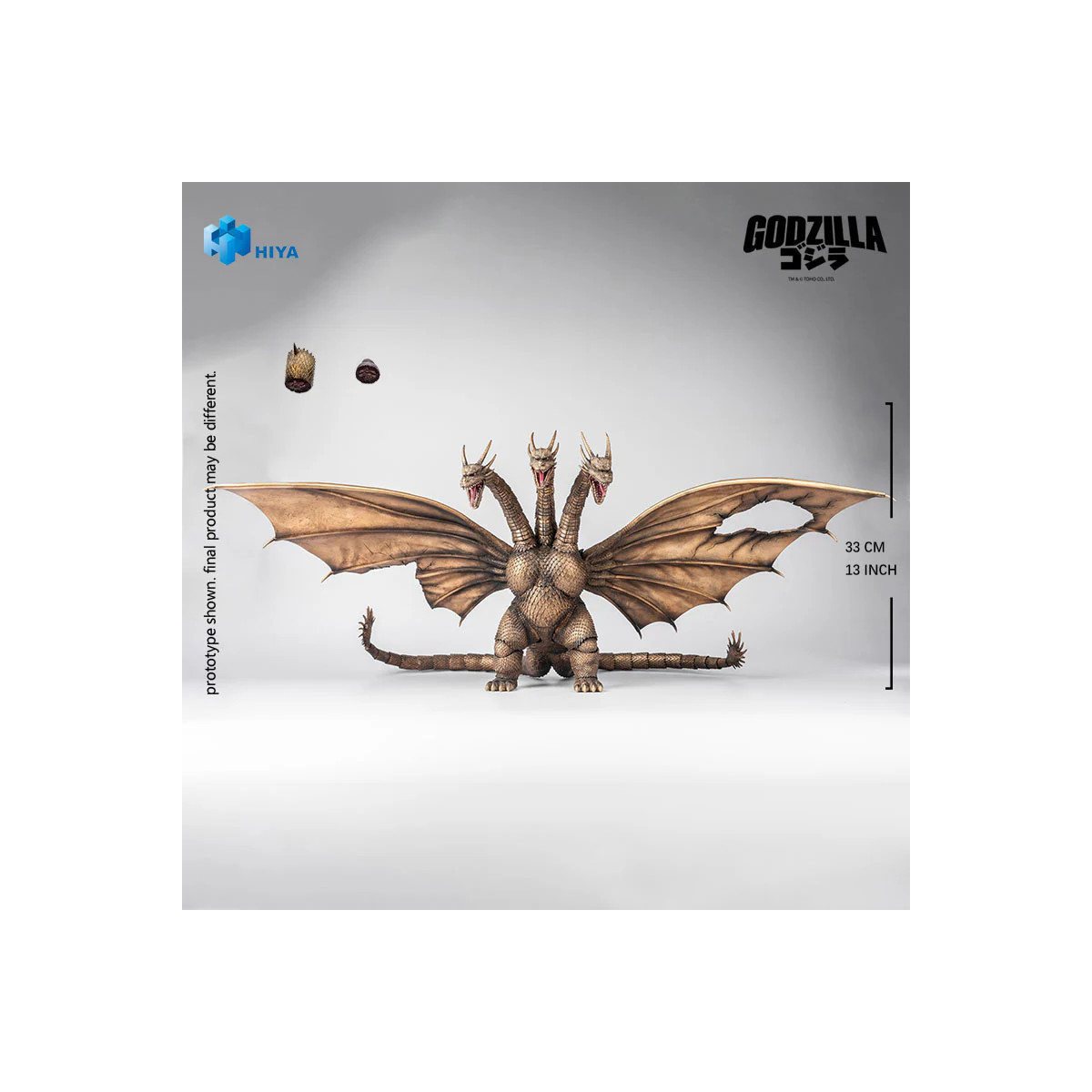 HIYA TOYS - Serie Exquisite Basic 1/12 - Versione "BATTLE DAMAGED" di KING GHIDORAH - " Godzilla " contro King Ghidorah (1991)
