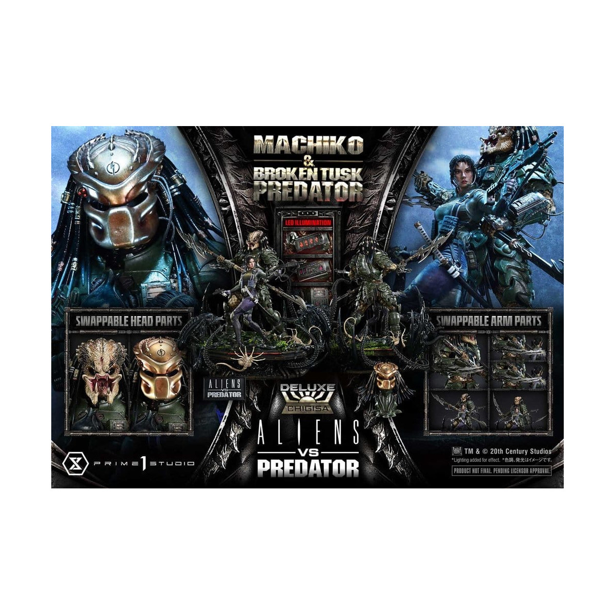 Prime 1 Studio - Aliens vs. Predator (Fumetto) - Machiko & Broken Tusk DX Bonus Version Ultimate Premium Masterline Series 1/4