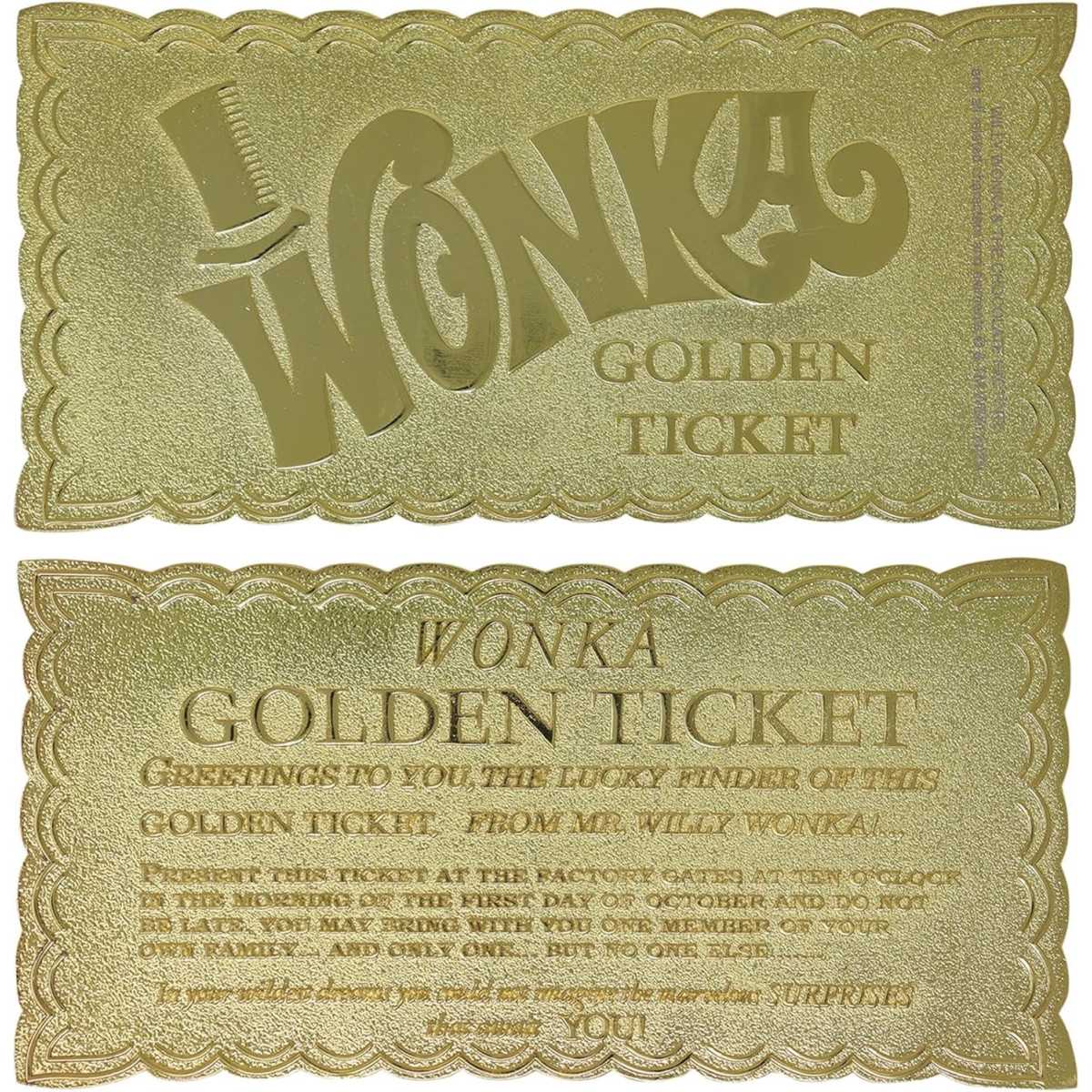 FaNaTtiK - Willy Wonka e la fabbrica di cioccolato, replica in edizione da collezione "Golden Ticket"