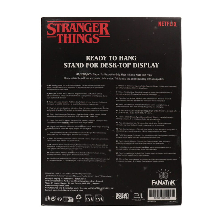FaNaTtiK - Stranger Things Targa in resina con motivo della vetrata della Creel House