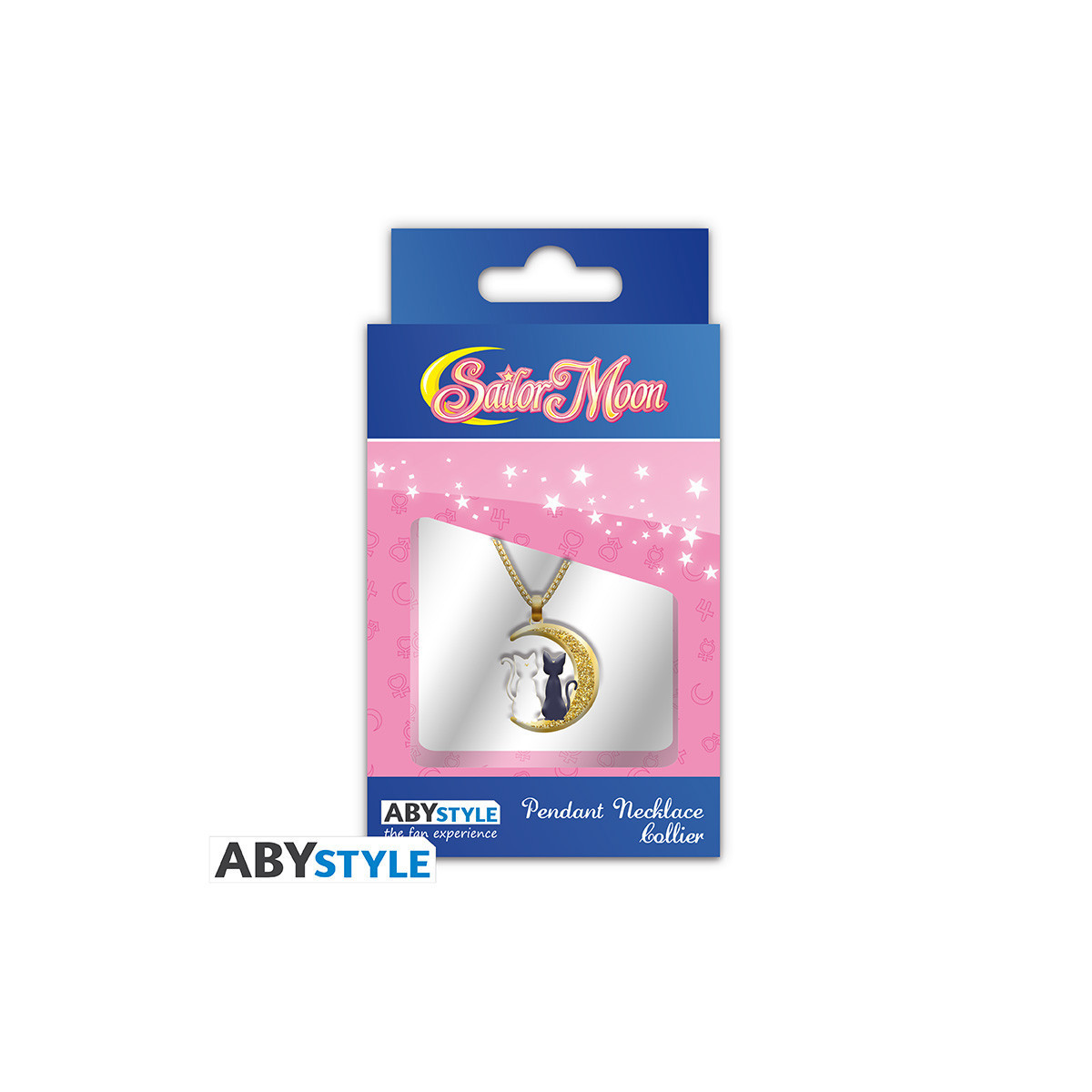 ABYstyle - Sailor Moon Collana con ciondolo “Gatti sulla luna” - Luna & Artemis