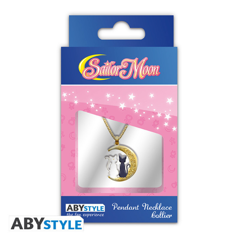 ABYstyle - Sailor Moon Collana con ciondolo “Gatti sulla luna” - Luna & Artemis