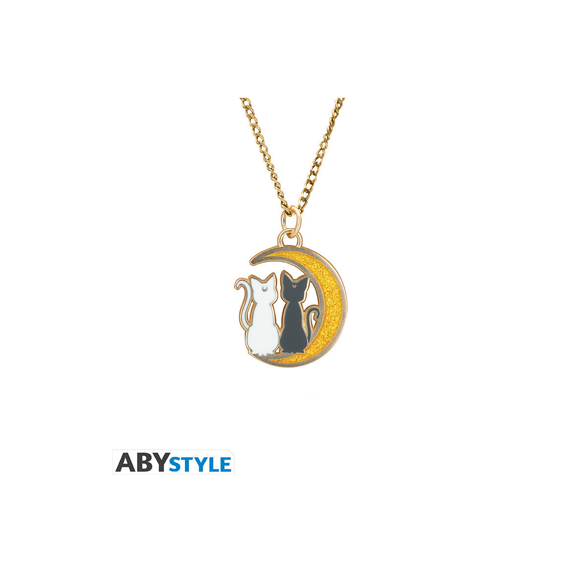 ABYstyle - Sailor Moon Collana con ciondolo “Gatti sulla luna” - Luna & Artemis