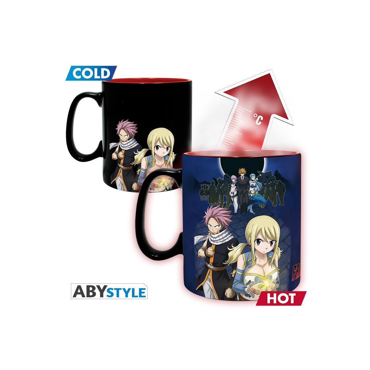 ABYstyle - Tazza termoreattiva " Fairy Tail " con Natsu e Lucy