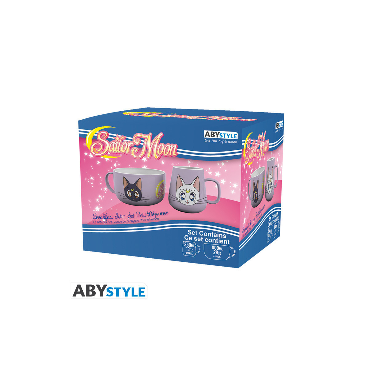 ABYstyle - Set per la colazione " Sailor Moon " con tazza e ciotola Luna & Artemis