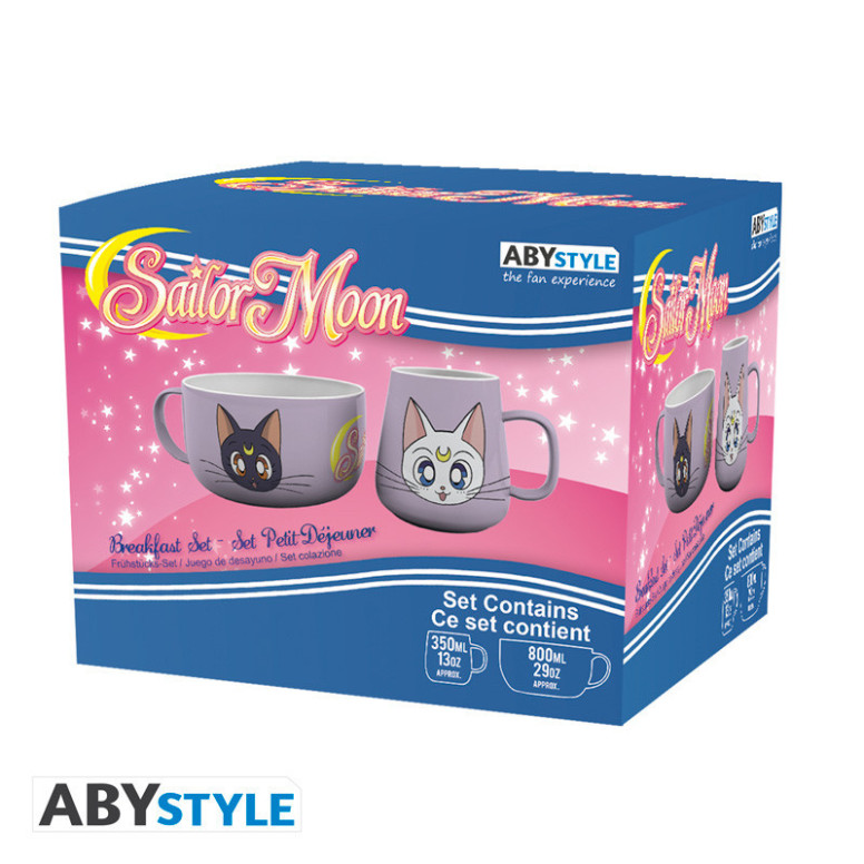 ABYstyle - Set per la colazione " Sailor Moon " con tazza e ciotola Luna & Artemis