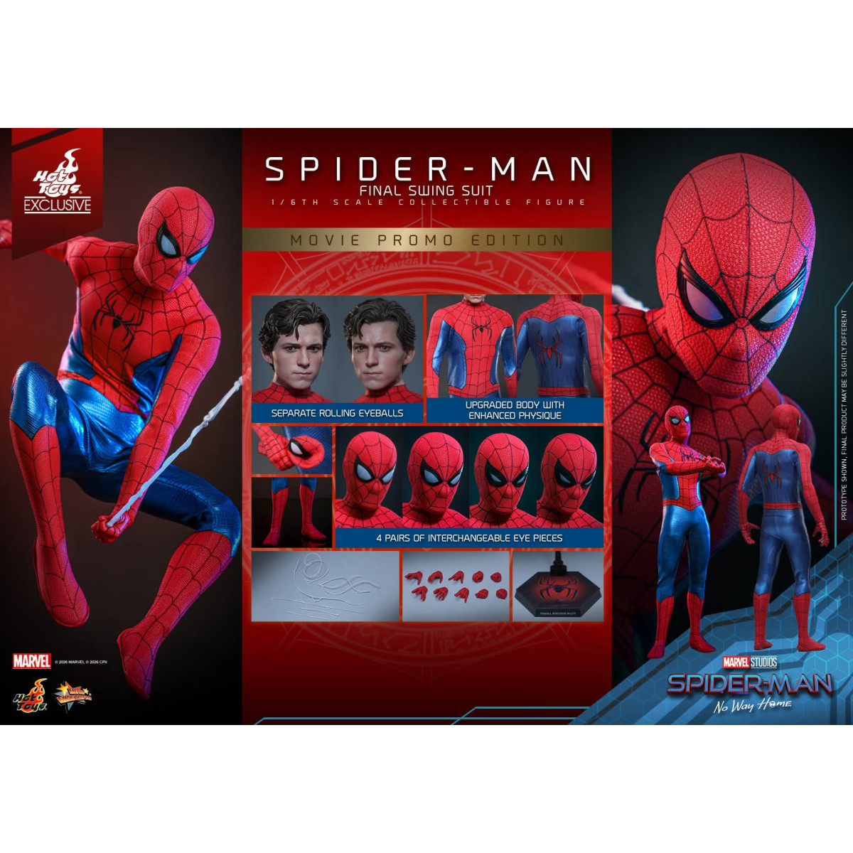 Esclusiva Hot Toys - Spider-Man (Final Swing Suit) (Movie Promo Edition) 1/6 MMS862 - Marvel's Spider-Man: No Way Home
