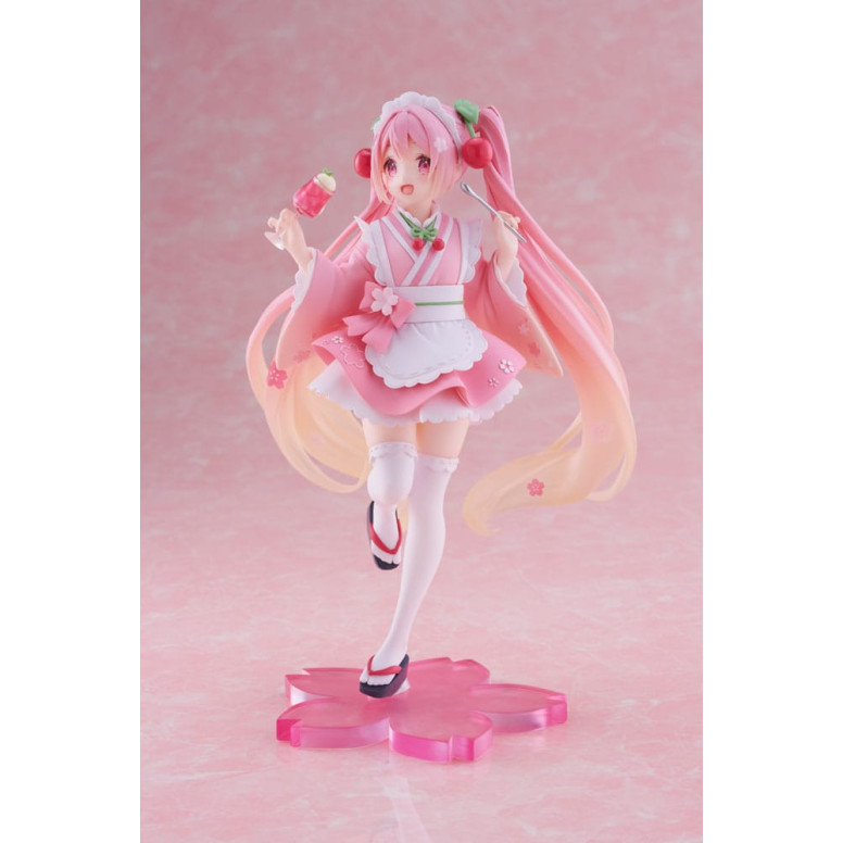 Taito AMP Fig - Hatsune Miku - Sakura Miku "Newley Written" versione Japanese Cafe (riedizione)
