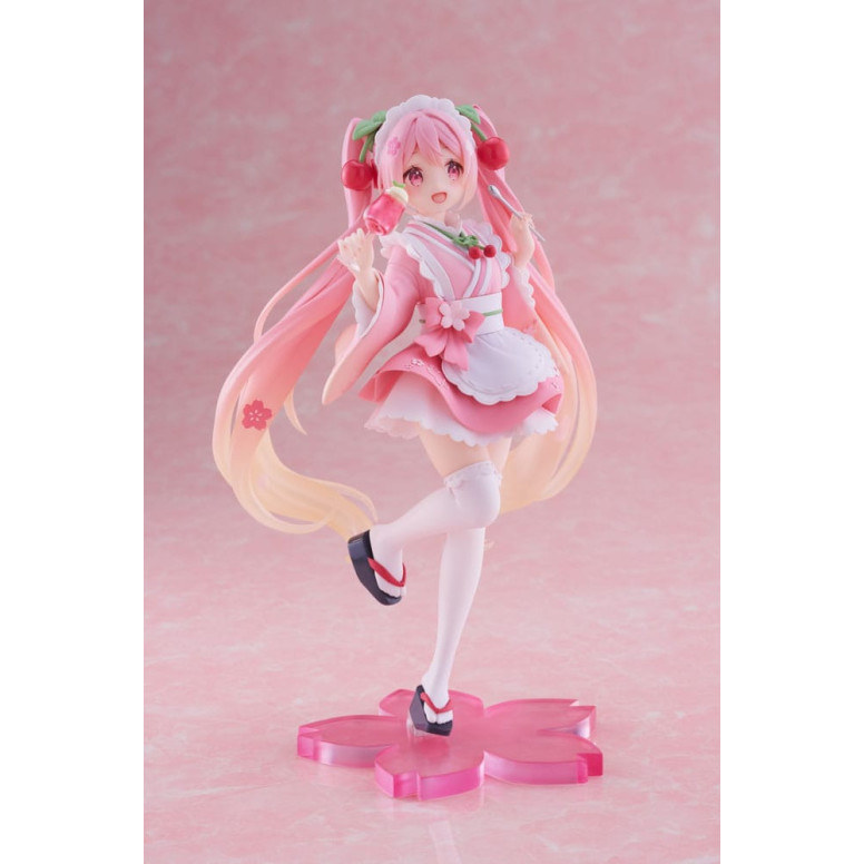 Taito AMP Fig - Hatsune Miku - Sakura Miku "Newley Written" versione Japanese Cafe (riedizione)