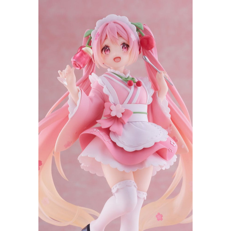 Taito AMP Fig - Hatsune Miku - Sakura Miku "Newley Written" versione Japanese Cafe (riedizione)