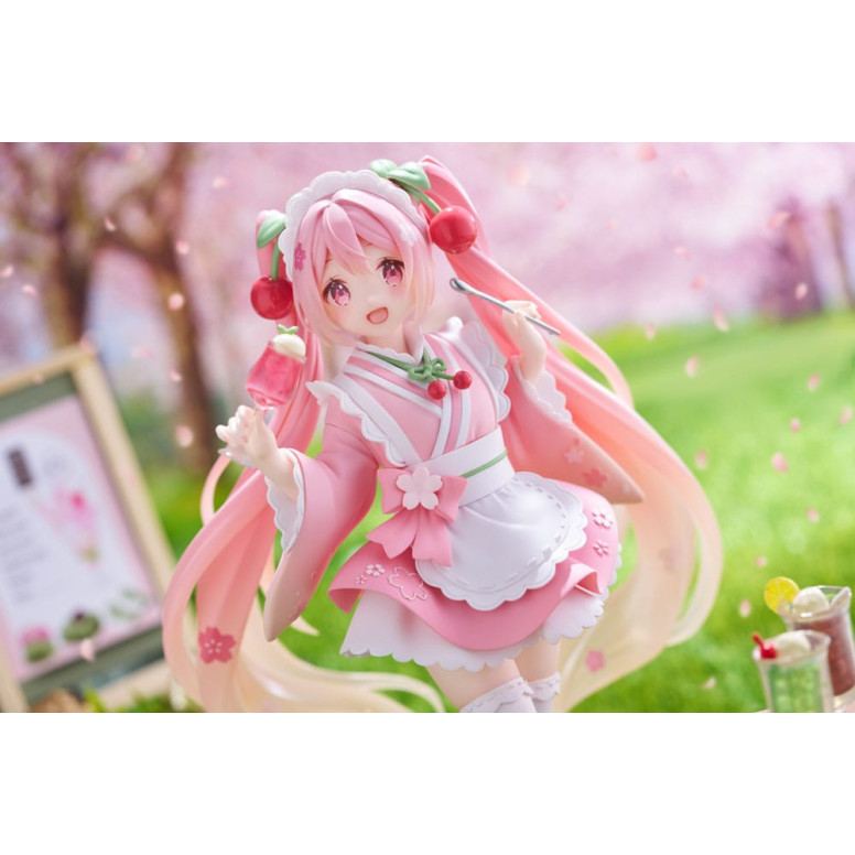 Taito AMP Fig - Hatsune Miku - Sakura Miku "Newley Written" versione Japanese Cafe (riedizione)
