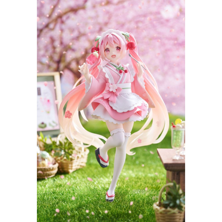 Taito AMP Fig - Hatsune Miku - Sakura Miku "Newley Written" versione Japanese Cafe (riedizione)