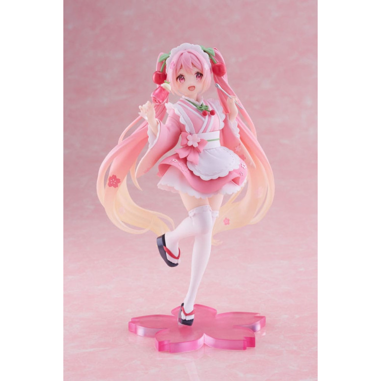 Taito AMP Fig - Hatsune Miku - Sakura Miku "Newley Written" versione Japanese Cafe (riedizione)