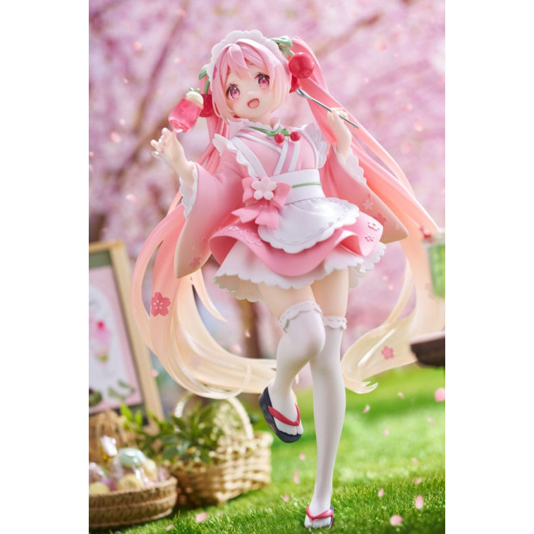 Taito AMP Fig - Hatsune Miku - Sakura Miku "Newley Written" versione Japanese Cafe (riedizione)