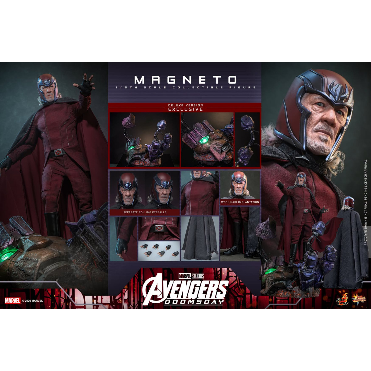 Hot Toys - Magneto Deluxe version MMS , scala 1/6 - Avengers: Doomsday