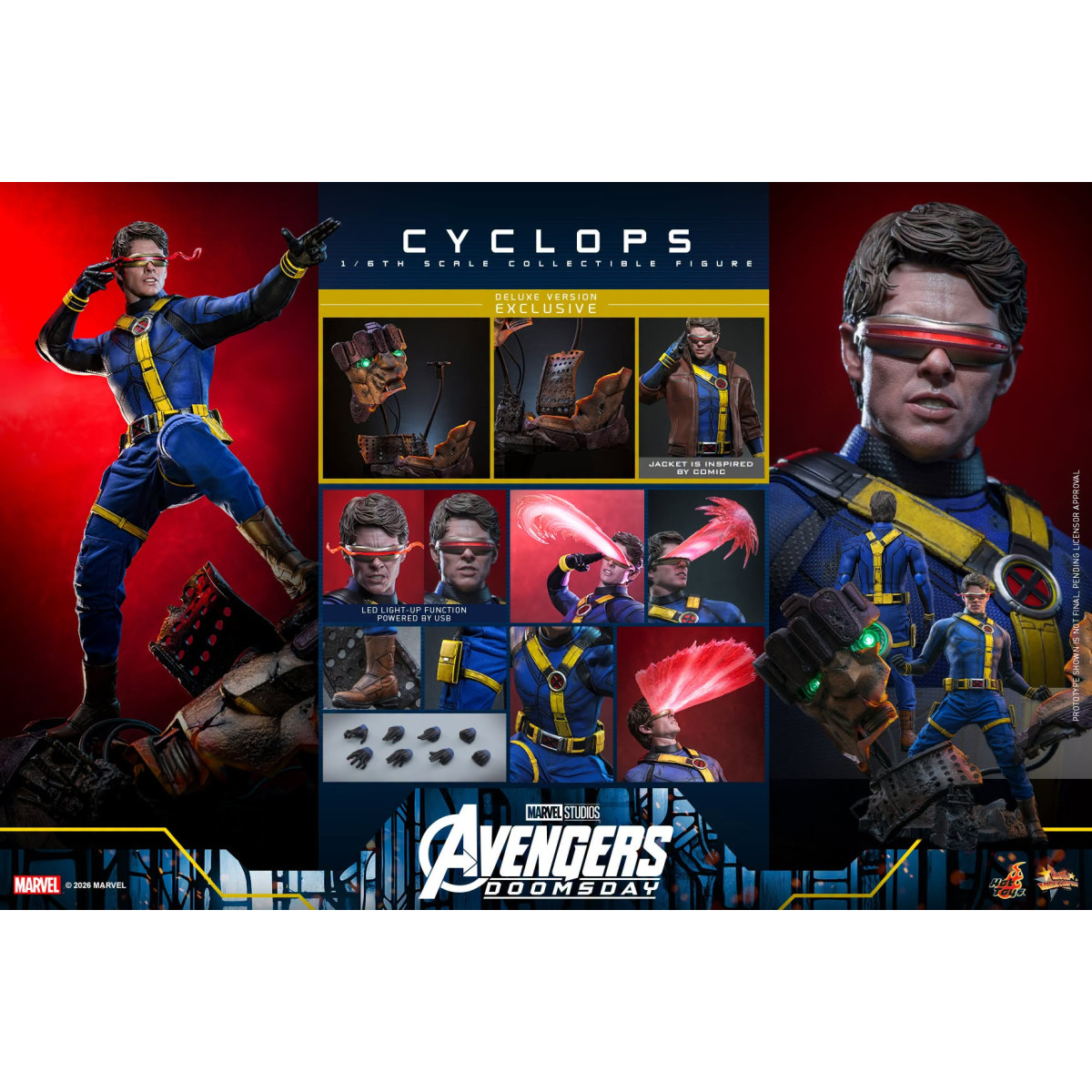 Hot Toys - Cyclops, versione Deluxe " MMS " in scala 1/6 - Avengers: Doomsday