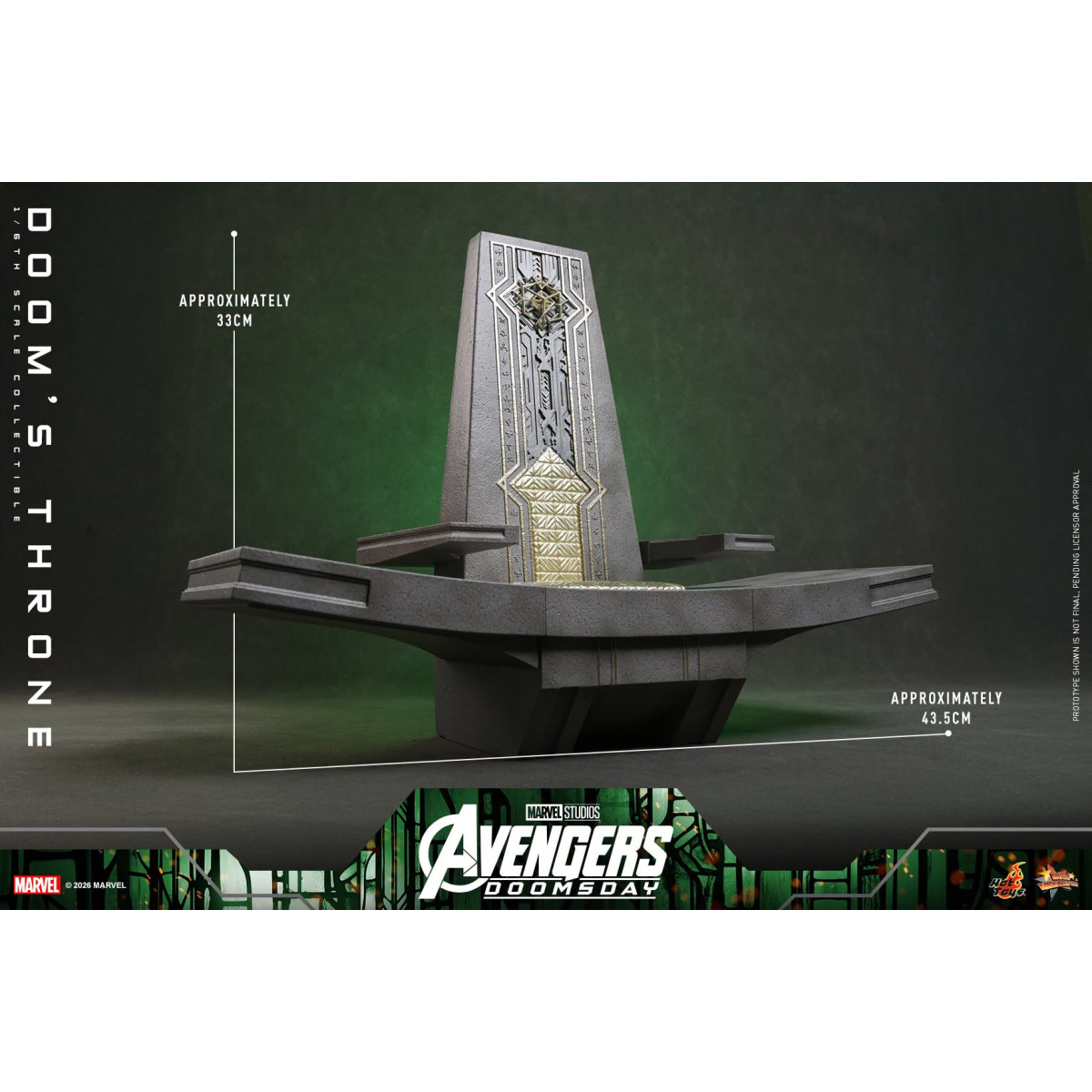 Hot Toys - Il trono di " Doom" MMS, in scala 1/6 - Avengers: Doomsday