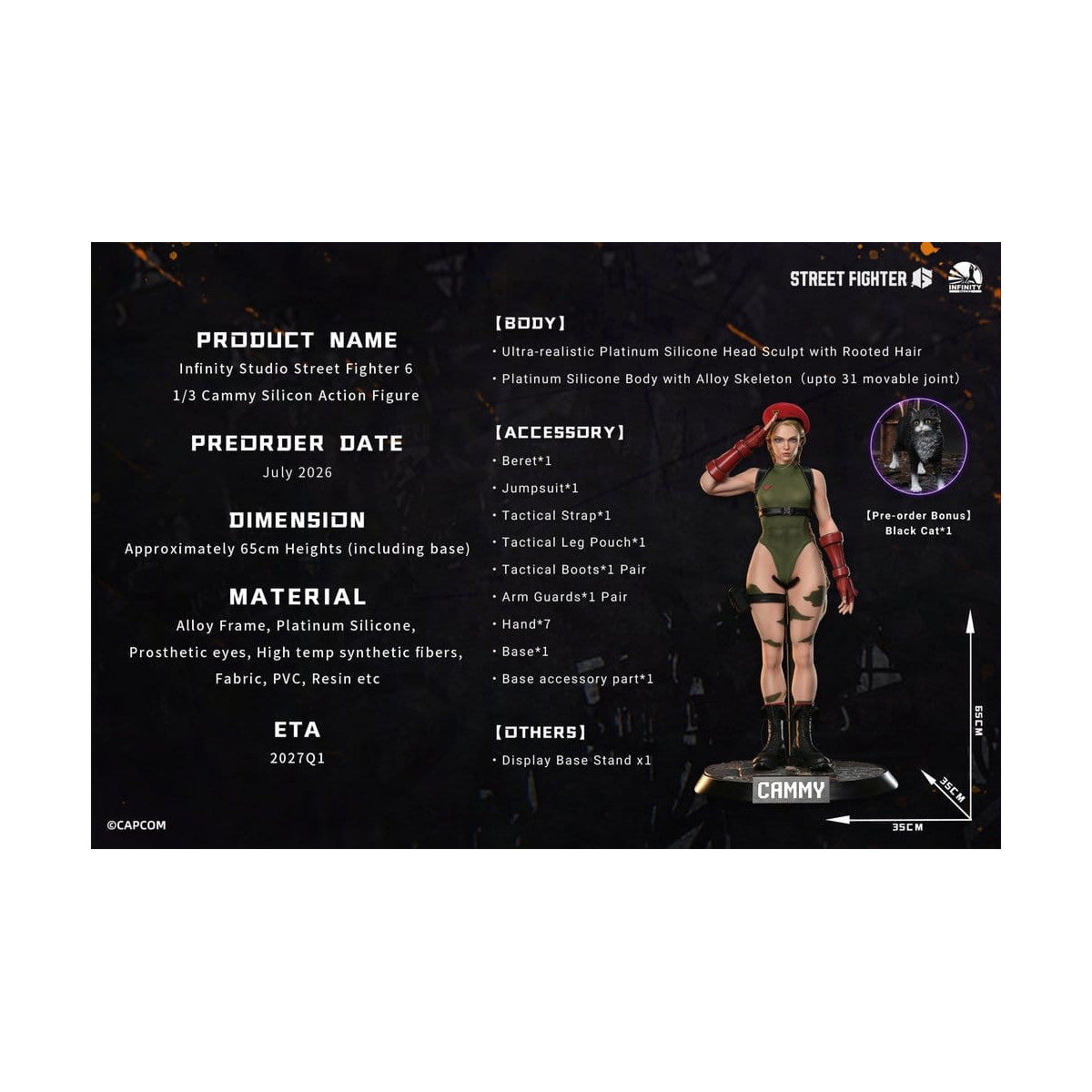 Infinity Studio - Street Fighter 6 - Action figure in silicone CAMMY in scala 1/3