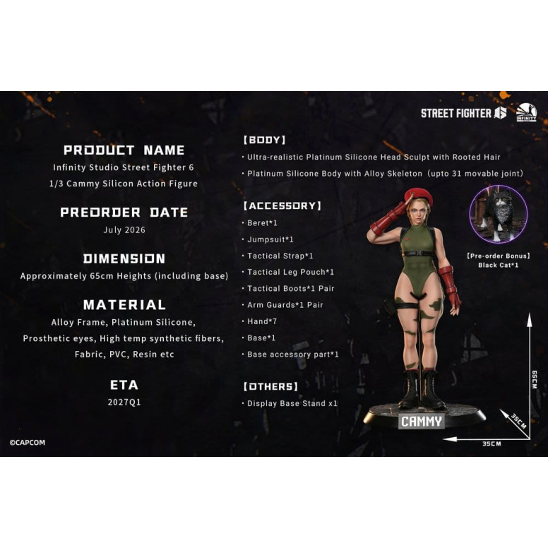 Infinity Studio - Street Fighter 6 - Action figure in silicone CAMMY in scala 1/3