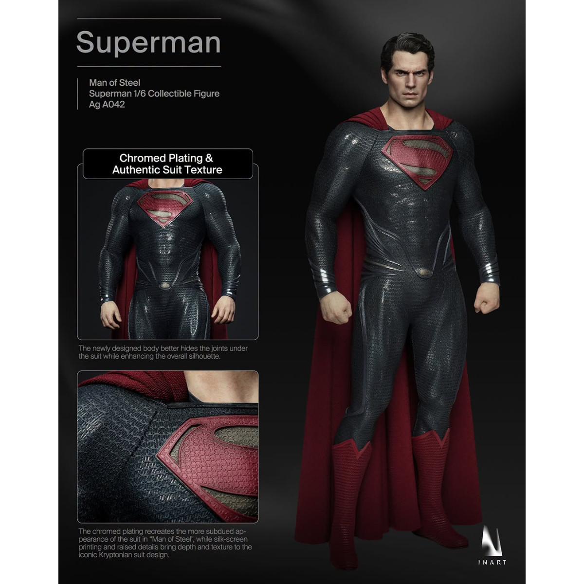 INART -  Figura da collezione in scala 1/6 “ Superman ” - Man of Steel (2013)
