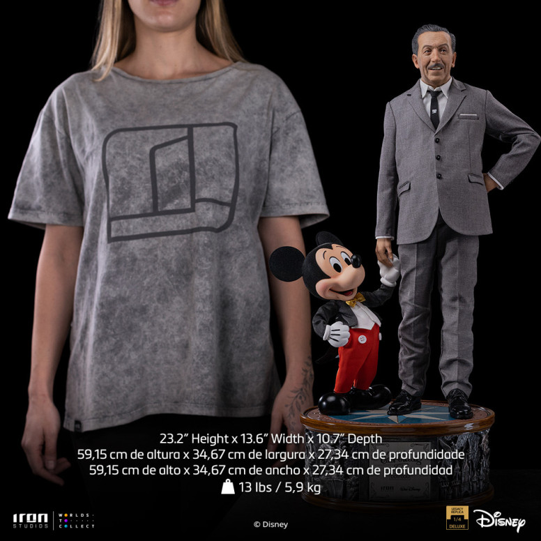 Iron Studios Disney Classics - Walt Disney & Topolino Mouse Legacy Replica 1/4