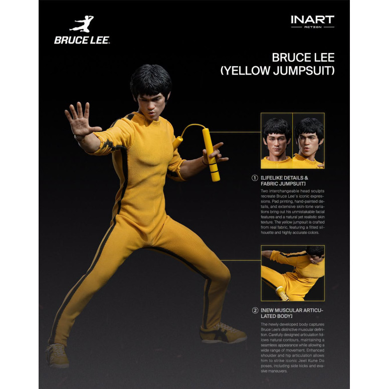 INART - Bruce Lee (Tuta gialla) Action figure in scala 1/12 - Il gioco della morte