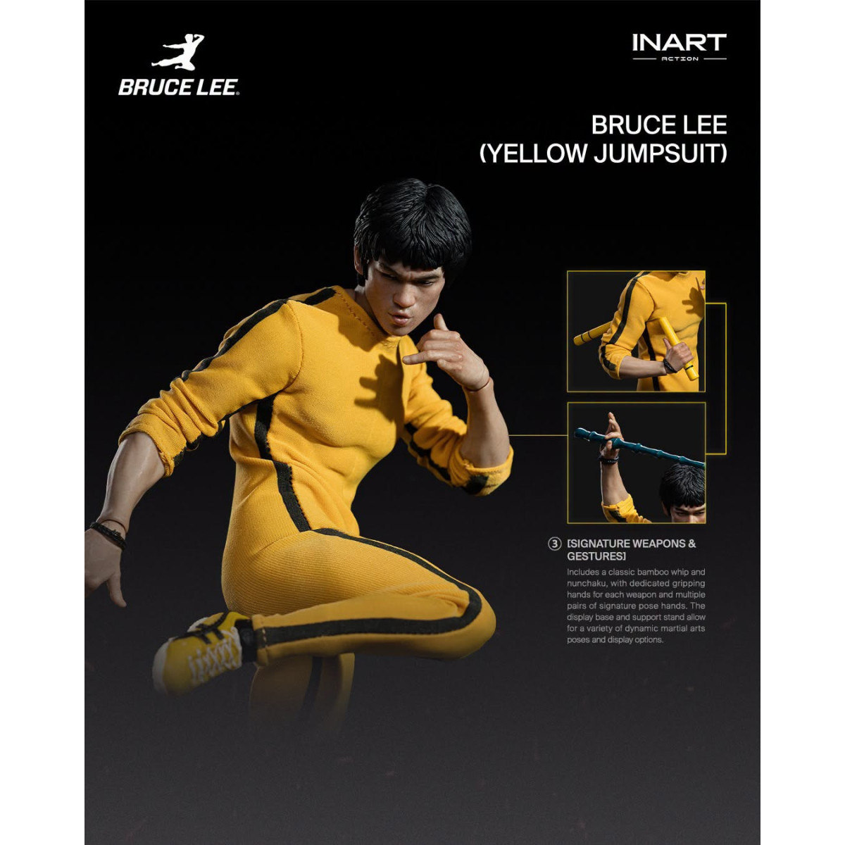INART - Bruce Lee (Tuta gialla) Action figure in scala 1/12 - Il gioco della morte