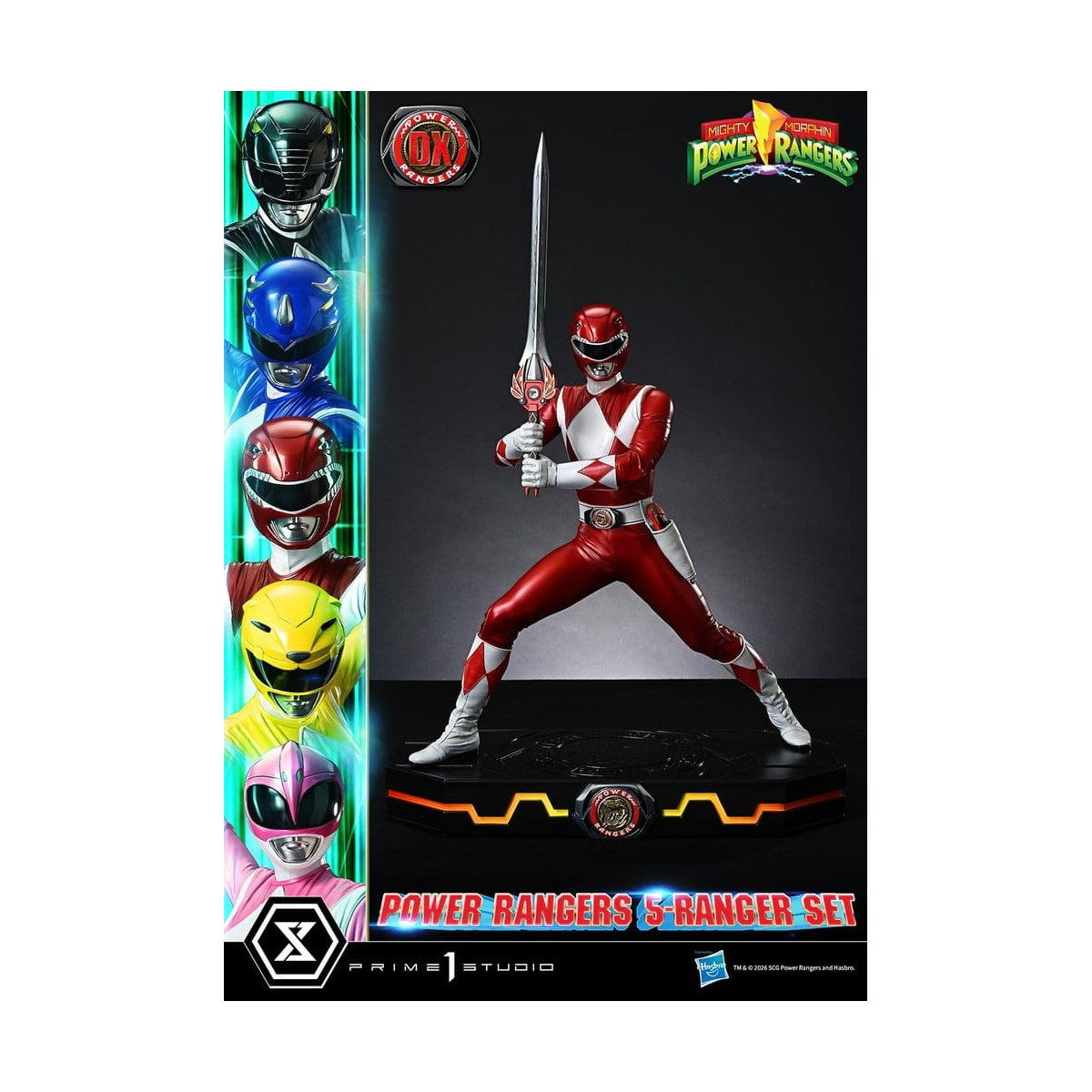 Prime 1 Studio - Mighty Morphin Power Rangers: Set Premium Masterline di 5 statuine in scala 1/4, versione Deluxe