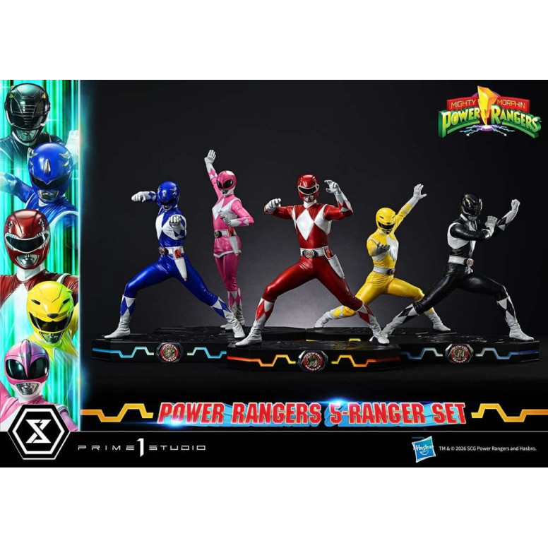 Prime 1 Studio - Mighty Morphin Power Rangers: Set Premium Masterline di 5 statuine in scala 1/4, versione Deluxe