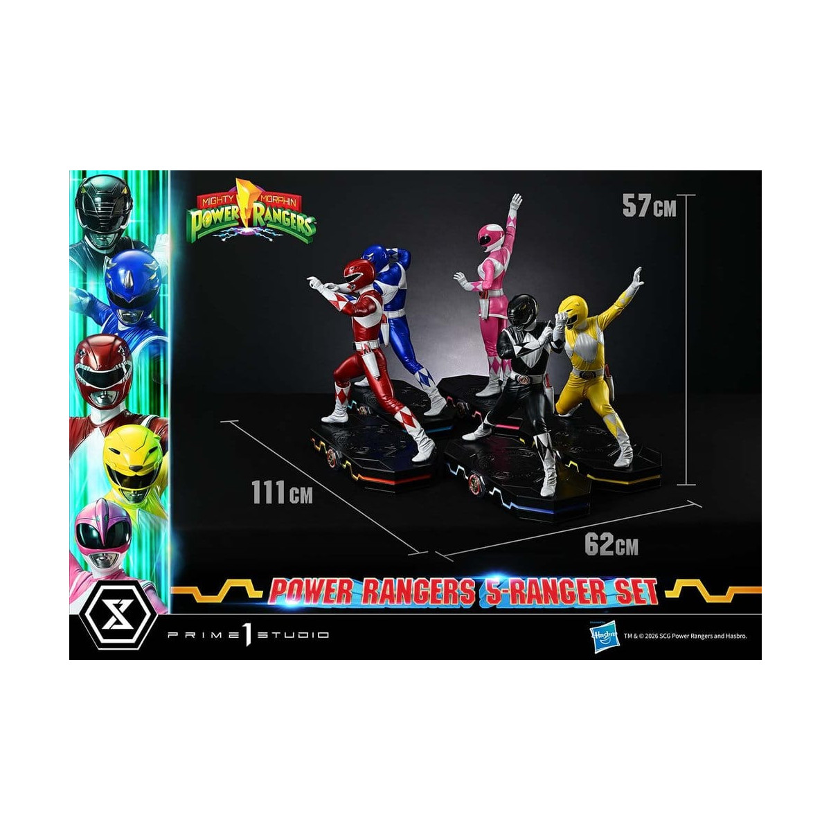 Prime 1 Studio - Mighty Morphin Power Rangers: Set Premium Masterline di 5 statuine in scala 1/4, versione Deluxe