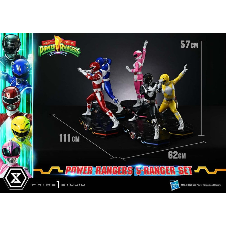 Prime 1 Studio - Mighty Morphin Power Rangers: Set Premium Masterline di 5 statuine in scala 1/4, versione Deluxe
