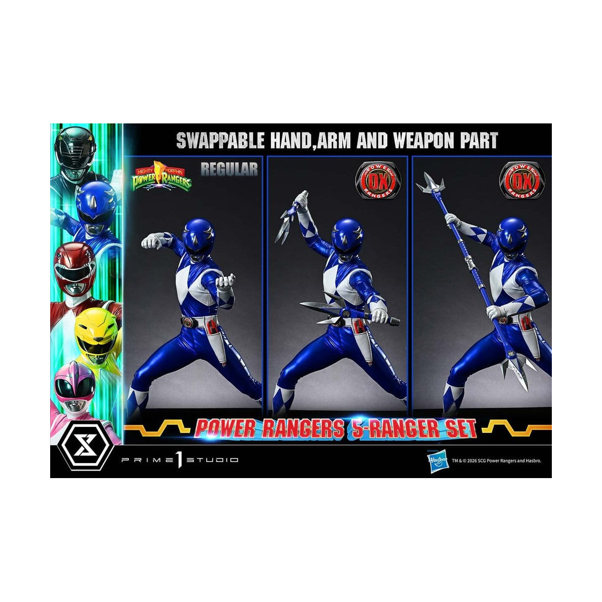 Prime 1 Studio - Mighty Morphin Power Rangers: Set Premium Masterline di 5 statuine in scala 1/4, versione Deluxe