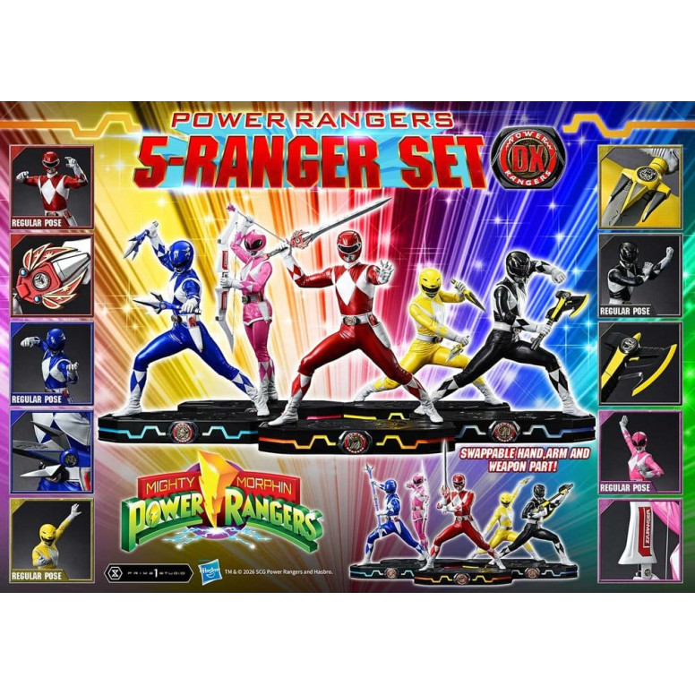 Prime 1 Studio - Mighty Morphin Power Rangers: Set Premium Masterline di 5 statuine in scala 1/4, versione Deluxe