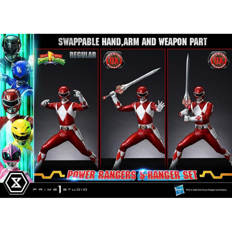 Prime 1 Studio - Mighty Morphin Power Rangers: Set Premium Masterline di 5 statuine in scala 1/4, versione Deluxe